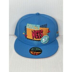 New Era 59FIFTY Brooklyn Nets NBA Blue Reef Pink Retro Fitted Hat Size 7 1/2 NWT